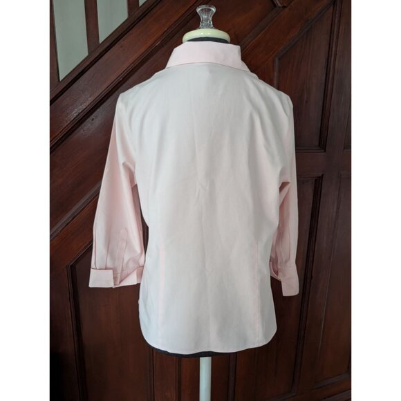 Talbots Womens Pink Chevron Long Sleeve Button-Up Shirt Size 10 - Picture 2 of 7